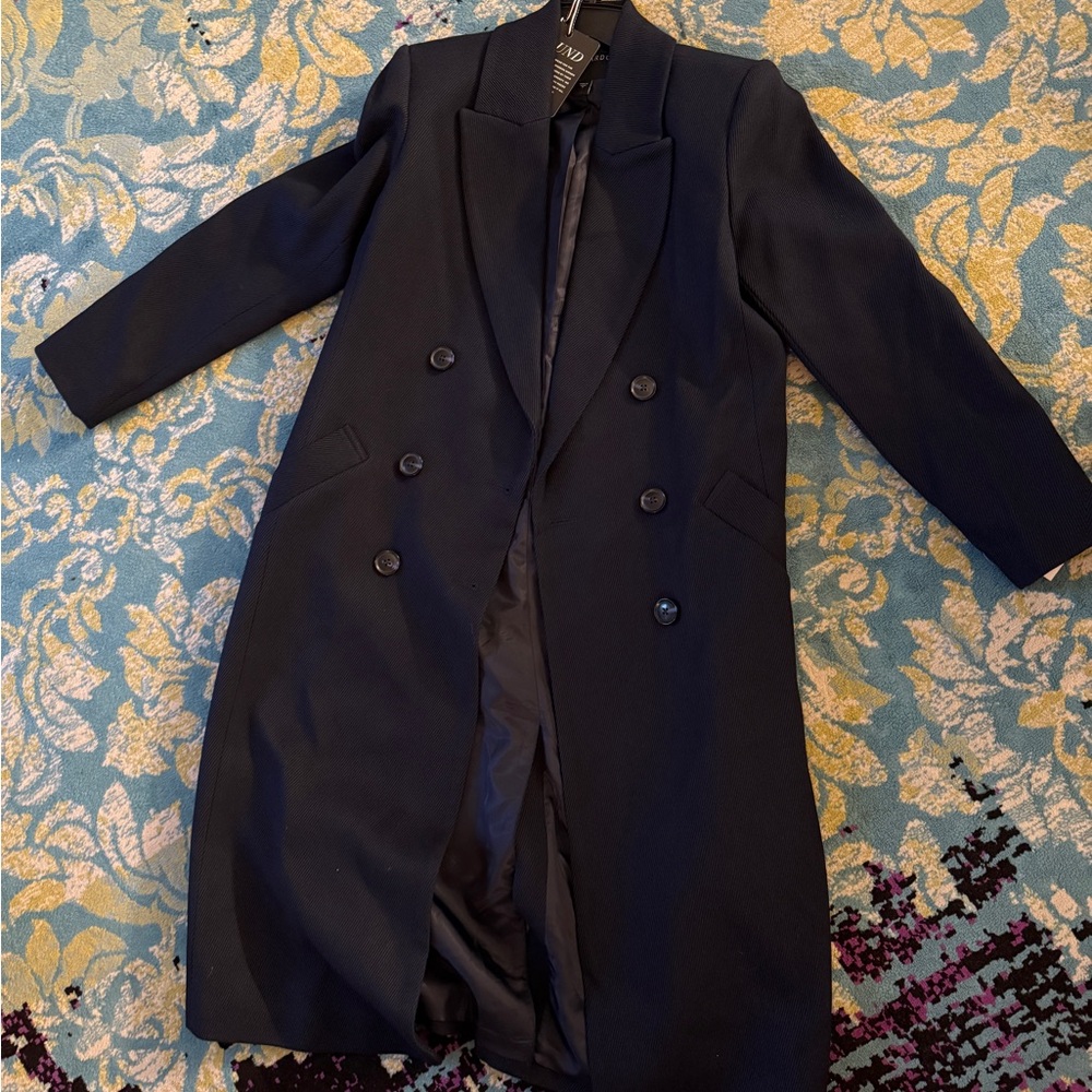 Bernardo Navy Blue Trench Coat Classic Design